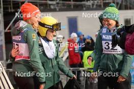 02.12.2018, Lillehammer, Norway (NOR): Katharina Althaus (GER), Carina Vogt (GER), Ramona Straub (GER) - FIS world cup ski jumping ladies, individual HS140, Lillehammer (NOR). www.nordicfocus.com. © Tumashov /NordicFocus. Every downloaded picture is fee-liable.
