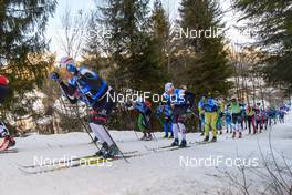 28.01.2018, Molina di Fiemme, Italy (ITA): Jens Eriksson (SWE), Stanislav Rezac (CZE), Atle Smenes (NOR), (l-r)  - Visma Ski Classics Marcialonga, Molina di Fiemme (ITA). www.nordicfocus.com. © Rauschendorfer/NordicFocus. Every downloaded picture is fee-liable.