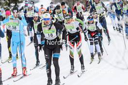 04.02.2018, Oberammergau, Germany (GER): Linard Kindschi (SUI), Antoine Auger (FRA), Stanislav Rezac (CZE), (l-r)  - FIS World Loppet Cup Koenig Ludwig Lauf, Oberammergau (GER). www.nordicfocus.com. © Rauschendorfer/NordicFocus. Every downloaded picture is fee-liable.