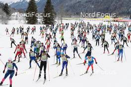 03.02.2018, Oberammergau, Germany (GER): start of the 50 km race - FIS World Loppet Cup Koenig Ludwig Lauf, Oberammergau (GER). www.nordicfocus.com. © Rauschendorfer/NordicFocus. Every downloaded picture is fee-liable.