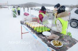 18.02.2018, Tartu, Estonia (EST): The Eating point at the track - FIS World Loppet Tartu Marathon, Tartu (EST). www.nordicfocus.com. © Tumashov/NordicFocus. Every downloaded picture is fee-liable.