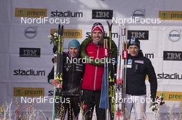 04.03.2018, Mora, Sweden (SWE): Bob Impola (SWE), Andreas Nygaard (NOR), Stian Hoelgaard (NOR), (l-r) - Visma Ski Classics, 94th Vasaloppet, Mora (SWE). www.nordicfocus.com. © Manzoni/NordicFocus. Every downloaded picture is fee-liable.