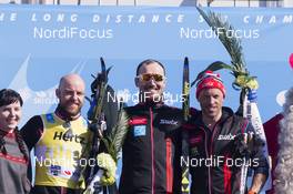 14.04.2018, Levi, Finland (FIN): Tord Asle Gjerdalen (NOR), Andreas Nygaard (NOR), Anders Aukland (NOR), (l-r) - Visma Ski Classics Yllaes-Levi, Levi (FIN). www.nordicfocus.com. © Manzoni/NordicFocus. Every downloaded picture is fee-liable.