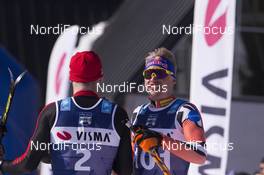 14.04.2018, Levi, Finland (FIN): Andreas Nygaard (NOR), Iivo Niskanen (FIN), (l-r) - Visma Ski Classics Yllaes-Levi, Levi (FIN). www.nordicfocus.com. © Manzoni/NordicFocus. Every downloaded picture is fee-liable.