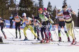 14.04.2018, Levi, Finland (FIN): Masako Ishida (JPN), Katerina Smutna (CZE), Astrid Oeyre Slind (NOR), (l-r) - Visma Ski Classics Yllaes-Levi, Levi (FIN). www.nordicfocus.com. © Manzoni/NordicFocus. Every downloaded picture is fee-liable.