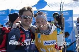 14.04.2018, Levi, Finland (FIN): Ilya Chernousov (RUS), Selina Gasparin (SUI) (l-r) - Visma Ski Classics Yllaes-Levi, Levi (FIN). www.nordicfocus.com. © Manzoni/NordicFocus. Every downloaded picture is fee-liable.