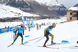 02.12.2018, Livigno, Italy (ITA): Aleksei Dvoskin (RUS), Adrien Mougel (FRA), (l-r)  - Visma Ski Classics La Sgambeda, Individual Prologue, Livigno (ITA). www.nordicfocus.com. © Rauschendorfer/NordicFocus. Every downloaded picture is fee-liable.