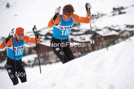 30.11.2018, Livigno, Italy (ITA): Simen Engebretsen Nordli (NOR), Vinjar Skogsholm (NOR), (l-r)  - Visma Ski Classics La Sgambeda, Pro Team Prologue, Livigno (ITA). www.nordicfocus.com. © Rauschendorfer/NordicFocus. Every downloaded picture is fee-liable.