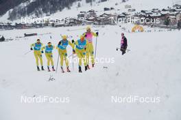30.11.2018, Livigno, Italy (ITA): Tore Bjorseth Berdal (NOR), Stian Hoelgaard (NOR), John Kristian Dahl (NOR), Chris Andre Jespersen (NOR), Torleif Syrstad (NOR), (l-r)  - Visma Ski Classics La Sgambeda, Pro Team Prologue, Livigno (ITA). www.nordicfocus.com. © Rauschendorfer/NordicFocus. Every downloaded picture is fee-liable.