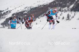 30.11.2018, Livigno, Italy (ITA): Petter Eliassen (NOR), Morten Eide Pedersen (NOR), Simen Oestensen (NOR), (l-r)  - Visma Ski Classics La Sgambeda, Pro Team Prologue, Livigno (ITA). www.nordicfocus.com. © Rauschendorfer/NordicFocus. Every downloaded picture is fee-liable.