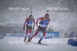 12.01.2019, Oberhof, Germany (GER): Dominik Landertinger (AUT), Simon Eder (AUT), (l-r) -  IBU world cup biathlon, pursuit men, Oberhof (GER). www.nordicfocus.com. © Manzoni/NordicFocus. Every downloaded picture is fee-liable.