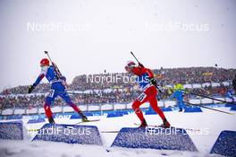 12.01.2019, Oberhof, Germany (GER): Matej Kazar (SVK), Christian Gow (CAN), (l-r) -  IBU world cup biathlon, pursuit men, Oberhof (GER). www.nordicfocus.com. © Manzoni/NordicFocus. Every downloaded picture is fee-liable.