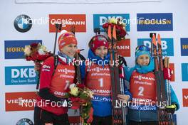 12.01.2019, Oberhof, Germany (GER): Anastasiya Kuzmina (SVK), Lisa Vittozzi (ITA), Anais Chevalier (FRA), (l-r) -  IBU world cup biathlon, pursuit women, Oberhof (GER). www.nordicfocus.com. © Manzoni/NordicFocus. Every downloaded picture is fee-liable.
