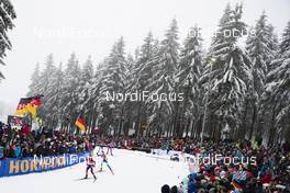 12.01.2019, Oberhof, Germany (GER): Iryna Kryuko (BLR), Marte Roeiseland (Olsbu), (l-r) -  IBU world cup biathlon, pursuit women, Oberhof (GER). www.nordicfocus.com. © Manzoni/NordicFocus. Every downloaded picture is fee-liable.