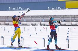 12.01.2019, Oberhof, Germany (GER): Hanna Oeberg (SWE), Anais Chevalier (FRA), (l-r) -  IBU world cup biathlon, pursuit women, Oberhof (GER). www.nordicfocus.com. © Manzoni/NordicFocus. Every downloaded picture is fee-liable.