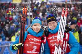 12.01.2019, Oberhof, Germany (GER): Anais Chevalier (FRA), Anais Bescond (FRA), (l-r) -  IBU world cup biathlon, pursuit women, Oberhof (GER). www.nordicfocus.com. © Manzoni/NordicFocus. Every downloaded picture is fee-liable.