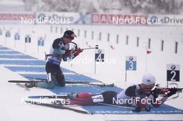 13.01.2019, Oberhof, Germany (GER): Quentin Fillon Maillet (FRA), Erlend Bjoentegaard (NOR) -  IBU world cup biathlon, relay men, Oberhof (GER). www.nordicfocus.com. © Manzoni/NordicFocus. Every downloaded picture is fee-liable.