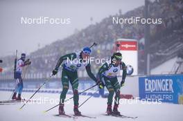 13.01.2019, Oberhof, Germany (GER): Lukas Hofer (ITA), Giuseppe Montello (ITA), (l-r) -  IBU world cup biathlon, relay men, Oberhof (GER). www.nordicfocus.com. © Manzoni/NordicFocus. Every downloaded picture is fee-liable.
