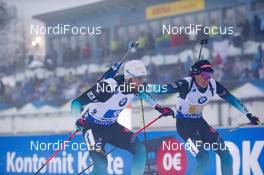 13.01.2019, Oberhof, Germany (GER): Martin Fourcade (FRA), Quentin Fillon Maillet (FRA), (l-r) -  IBU world cup biathlon, relay men, Oberhof (GER). www.nordicfocus.com. © Manzoni/NordicFocus. Every downloaded picture is fee-liable.