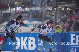 13.01.2019, Oberhof, Germany (GER): Simon Desthieux (FRA), Quentin Fillon Maillet (FRA), (l-r) -  IBU world cup biathlon, relay men, Oberhof (GER). www.nordicfocus.com. © Manzoni/NordicFocus. Every downloaded picture is fee-liable.