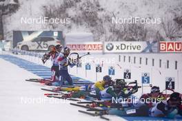 13.01.2019, Oberhof, Germany (GER): Dominik Landertinger (AUT), Mario Dolder (SUI), (l-r) -  IBU world cup biathlon, relay men, Oberhof (GER). www.nordicfocus.com. © Manzoni/NordicFocus. Every downloaded picture is fee-liable.