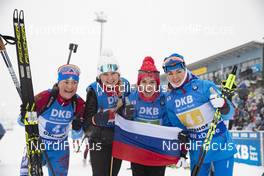 13.01.2019, Oberhof, Germany (GER): Ekaterina Yurlova-Percht (RUS), Evgeniya Pavlova (RUS), Margarita Vasileva (RUS), Larisa Kuklina (RUS), (l-r) -  IBU world cup biathlon, relay women, Oberhof (GER). www.nordicfocus.com. © Manzoni/NordicFocus. Every downloaded picture is fee-liable.