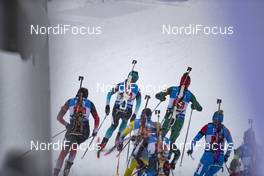 13.01.2019, Oberhof, Germany (GER): Lisa Vittozzi (ITA), Linn Persson (SWE), Anais Chevalier (FRA), Evgeniya Pavlova (RUS), Dzinara Alimbekava (BLR), Thekla Brun-Lie (NOR), Karolin Horchler (GER), Yuliia Zhuravok (UKR), Lucie Charvatova (CZE), (l-r) -  IBU world cup biathlon, relay women, Oberhof (GER). www.nordicfocus.com. © Manzoni/NordicFocus. Every downloaded picture is fee-liable.