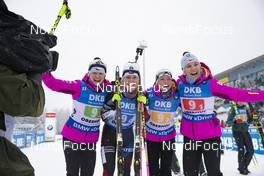 13.01.2019, Oberhof, Germany (GER): Veronika Vitkova (CZE), Eva Puskarcikova (CZE), Lucie Charvatova (CZE), (l-r) -  IBU world cup biathlon, relay women, Oberhof (GER). www.nordicfocus.com. © Manzoni/NordicFocus. Every downloaded picture is fee-liable.
