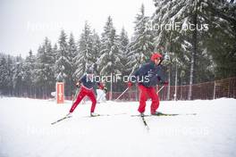 08.01.2019, Oberhof, Germany (GER): Susan Dunklee (USA), Armin Auchentaller (ITA), Coach Team Switzerland, (l-r) -  IBU world cup biathlon, training, Oberhof (GER). www.nordicfocus.com. © Manzoni/NordicFocus. Every downloaded picture is fee-liable.