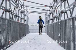08.01.2019, Oberhof, Germany (GER): Event Feature: undefined athlete walks over the bridge -  IBU world cup biathlon, training, Oberhof (GER). www.nordicfocus.com. © Manzoni/NordicFocus. Every downloaded picture is fee-liable.