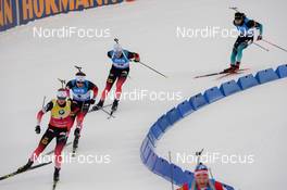 20.01.2019, Ruhpolding, Germany (GER): Johannes Thingnes Boe (NOR), Tarjei Boe (NOR), Vetle Sjaastad Christiansen (NOR) -  IBU world cup biathlon, mass men, Ruhpolding (GER). www.nordicfocus.com. © Tumashov/NordicFocus. Every downloaded picture is fee-liable.