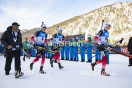 20.01.2019, Ruhpolding, Germany (GER): Tarjei Boe (NOR), Vetle Sjaastad Christiansen (NOR), Henrik L'abee-Lund (NOR), (l-r) -  IBU world cup biathlon, mass men, Ruhpolding (GER). www.nordicfocus.com. © Manzoni/NordicFocus. Every downloaded picture is fee-liable.