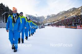 20.01.2019, Ruhpolding, Germany (GER): Event Feature: the national referees walk in -  IBU world cup biathlon, mass men, Ruhpolding (GER). www.nordicfocus.com. © Manzoni/NordicFocus. Every downloaded picture is fee-liable.