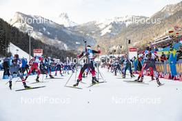 20.01.2019, Ruhpolding, Germany (GER): Event Feature: start of mens mass start -  IBU world cup biathlon, mass men, Ruhpolding (GER). www.nordicfocus.com. © Manzoni/NordicFocus. Every downloaded picture is fee-liable.