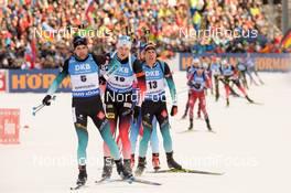 20.01.2019, Ruhpolding, Germany (GER): Quentin Fillon Maillet (FRA), Vetle Sjaastad Christiansen (NOR) -  IBU world cup biathlon, mass men, Ruhpolding (GER). www.nordicfocus.com. © Tumashov/NordicFocus. Every downloaded picture is fee-liable.