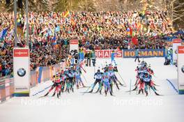 20.01.2019, Ruhpolding, Germany (GER): Event Feature: Start -  IBU world cup biathlon, mass men, Ruhpolding (GER). www.nordicfocus.com. © Tumashov/NordicFocus. Every downloaded picture is fee-liable.