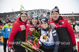 20.01.2019, Ruhpolding, Germany (GER): Sandra Flunger (AUT) coach Team Switzerland, Lena Haecki (SUI), Joern Wollschlaeger (GER) coach Team Switzerland, (l-r) -  IBU world cup biathlon, mass women, Ruhpolding (GER). www.nordicfocus.com. © Manzoni/NordicFocus. Every downloaded picture is fee-liable.