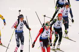 20.01.2019, Ruhpolding, Germany (GER): Event Feature: Start, Lisa Theresa Hauser (AUT), Clare Egan (USA) -  IBU world cup biathlon, mass women, Ruhpolding (GER). www.nordicfocus.com. © Tumashov/NordicFocus. Every downloaded picture is fee-liable.