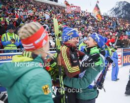 20.01.2019, Ruhpolding, Germany (GER): Vanessa Hinz (FRA), Franziska Preuss (GER) -  IBU world cup biathlon, mass women, Ruhpolding (GER). www.nordicfocus.com. © Tumashov/NordicFocus. Every downloaded picture is fee-liable.