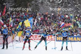 18.01.2019, Ruhpolding, Germany (GER): Tomas Krupcik (CZE), Jakub Stvrtecky (CZE), Quentin Fillon Maillet (FRA), Simon Desthieux (FRA), (l-r) -  IBU world cup biathlon, relay men, Ruhpolding (GER). www.nordicfocus.com. © Manzoni/NordicFocus. Every downloaded picture is fee-liable.