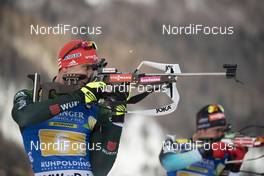 18.01.2019, Ruhpolding, Germany (GER): Arnd Peiffer (GER) -  IBU world cup biathlon, relay men, Ruhpolding (GER). www.nordicfocus.com. © Manzoni/NordicFocus. Every downloaded picture is fee-liable.