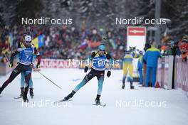 18.01.2019, Ruhpolding, Germany (GER): Tomas Krupcik (CZE), Simon Desthieux (FRA), (l-r) -  IBU world cup biathlon, relay men, Ruhpolding (GER). www.nordicfocus.com. © Manzoni/NordicFocus. Every downloaded picture is fee-liable.