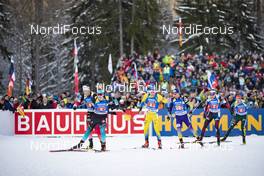 18.01.2019, Ruhpolding, Germany (GER): Emilien Jacquelin (FRA), Lars Helge Birkeland (NOR), Artem Pryma (UKR), Ondrej Moravec (CZE), Roman Rees (GER), (l-r), Torstein Stenersen (SWE), (l-r) -  IBU world cup biathlon, relay men, Ruhpolding (GER). www.nordicfocus.com. © Manzoni/NordicFocus. Every downloaded picture is fee-liable.