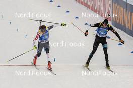 18.01.2019, Ruhpolding, Germany (GER): Kauri Koiv (EST), Max Durtschi (USA) -  IBU world cup biathlon, relay men, Ruhpolding (GER). www.nordicfocus.com. © Tumashov/NordicFocus. Every downloaded picture is fee-liable.