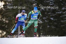 18.01.2019, Ruhpolding, Germany (GER): Mario Dolder (SUI), Lukas Hofer (ITA), (l-r) -  IBU world cup biathlon, relay men, Ruhpolding (GER). www.nordicfocus.com. © Manzoni/NordicFocus. Every downloaded picture is fee-liable.