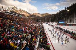 18.01.2019, Ruhpolding, Germany (GER): Event Feature: Start -  IBU world cup biathlon, relay men, Ruhpolding (GER). www.nordicfocus.com. © Tumashov/NordicFocus. Every downloaded picture is fee-liable.