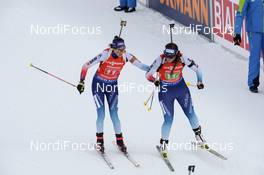 19.01.2019, Ruhpolding, Germany (GER): Aita Gasparin (SUI), Lena Haecki (SUI) -  IBU world cup biathlon, relay women, Ruhpolding (GER). www.nordicfocus.com. © Tumashov/NordicFocus. Every downloaded picture is fee-liable.