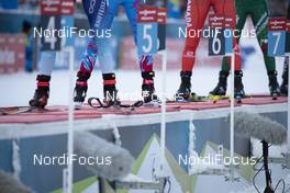 19.01.2019, Ruhpolding, Germany (GER): Event Feature: undefined athletes lines up for standing shooting -  IBU world cup biathlon, relay women, Ruhpolding (GER). www.nordicfocus.com. © Manzoni/NordicFocus. Every downloaded picture is fee-liable.