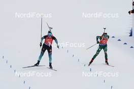 19.01.2019, Ruhpolding, Germany (GER): Dorothea Wierer (ITA), Julia Simon (FRA) -  IBU world cup biathlon, relay women, Ruhpolding (GER). www.nordicfocus.com. © Tumashov/NordicFocus. Every downloaded picture is fee-liable.