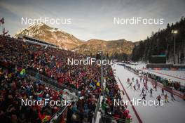 19.01.2019, Ruhpolding, Germany (GER): Event Feature: Start -  IBU world cup biathlon, relay women, Ruhpolding (GER). www.nordicfocus.com. © Tumashov/NordicFocus. Every downloaded picture is fee-liable.